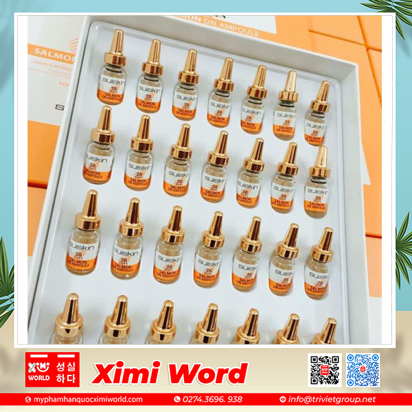 TINH CHẤT DNA CÁ HỒI, GIẢM MỤN SAU 28 NGÀY SUISKIN SALMON DN AMPOULE