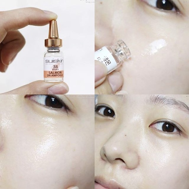 TINH CHẤT DNA CÁ HỒI, GIẢM MỤN SAU 28 NGÀY SUISKIN SALMON DN AMPOULE