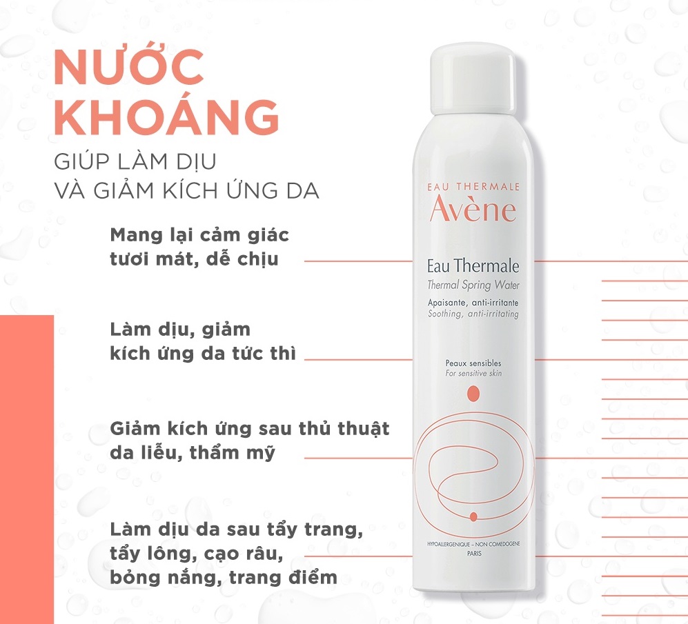 XỊT KHOÁNG CẤP NƯỚC VÀ LÀM DỊU DA AVENE THERMAL SPRING WATER