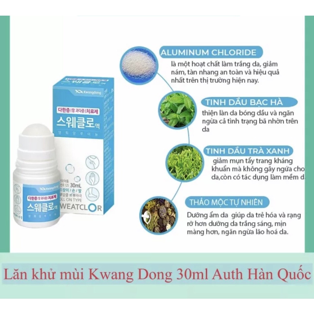 LĂN KHỬ MÙI ĐẶC TRỊ HÔI NÁCH KWANGDONG SWEATCLOR 30ML