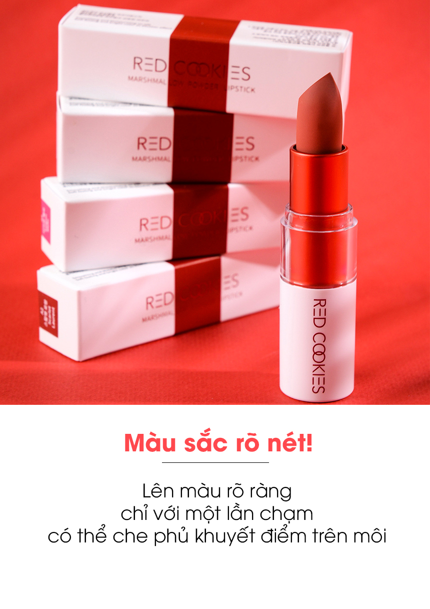 SON LÌ MARHMALLOW POWDER LIPSTICK - RED COOKIES