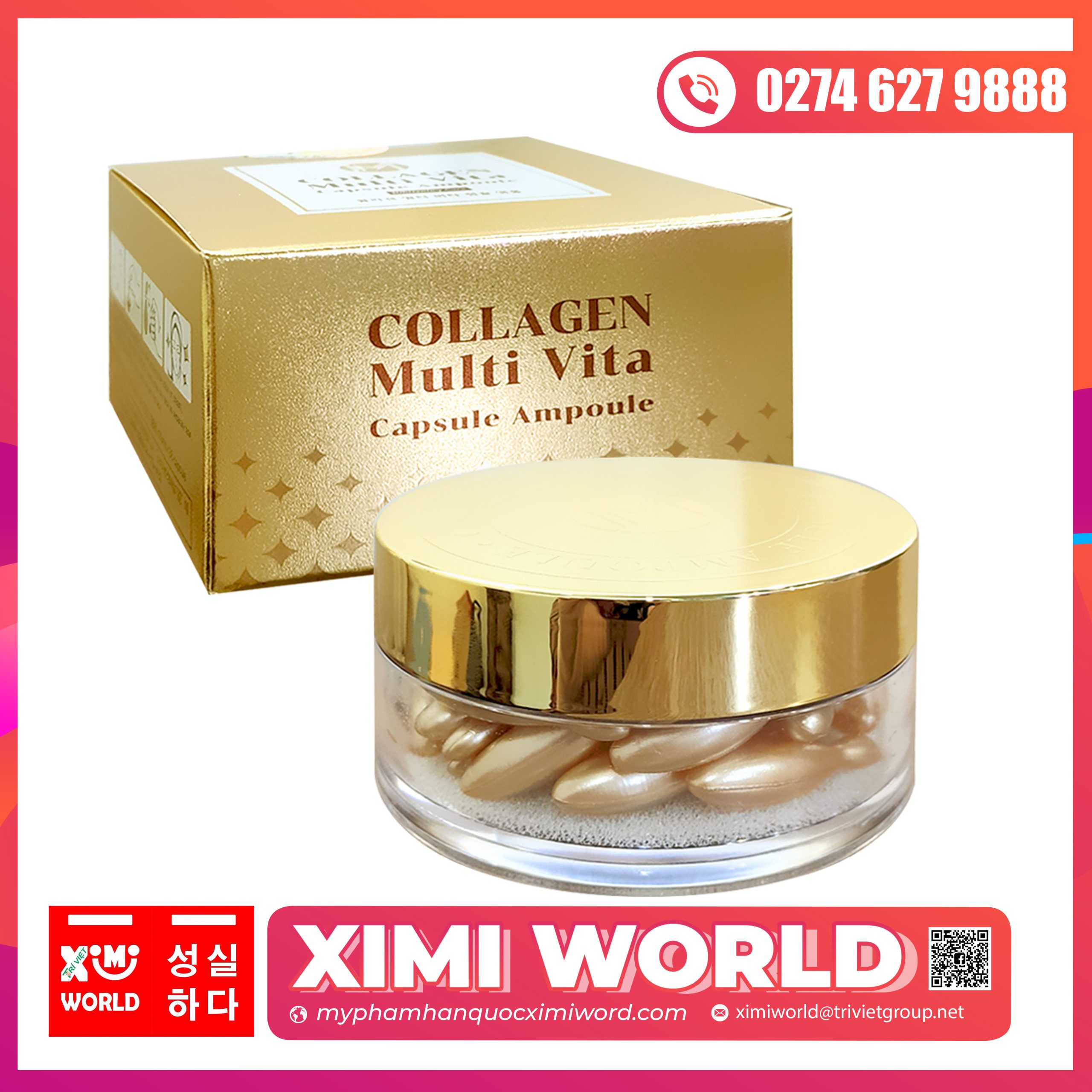 VIÊN TINH CHẤT COLLAGEN TƯƠI JM MULTI VITA CAPSULE AMPOULE HÀN QUỐC NHẬP KHẨU CHÍNH HÃNG – MÓN QUÀ CHO MẸ