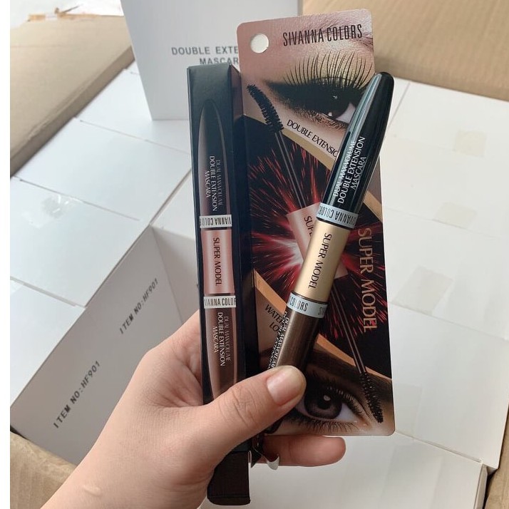 Mascara Sivanna Colors 2 đầu đen + nâu HF901