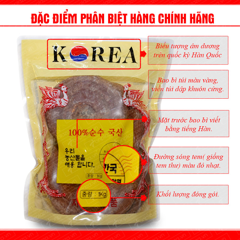 Nấm Linh Chi Núi Đá Đỏ Hàn Quốc túi vàng