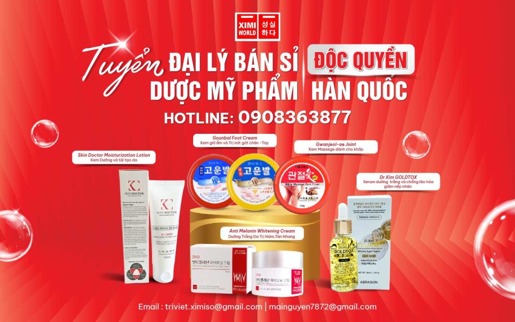 TUYỂN ĐẠI LÝ BÁN SỈ DƯỢC MỸ PHẨM ĐỘC QUYỀN HÀN QUỐC TẠI HÀ NỘI