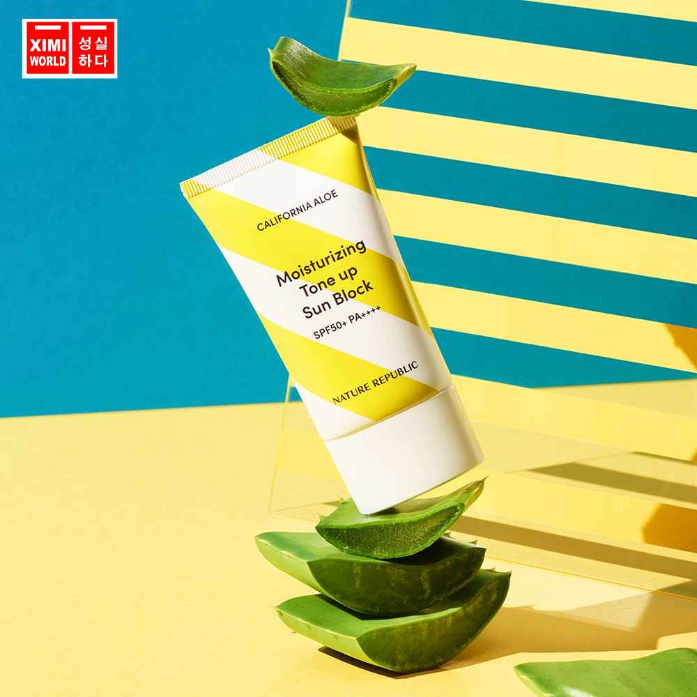 Kem chống nắng nâng tông NATURE REPUBLIC California Aloe Moisturizing Tone Up Sun Block SPF50+ PA++++