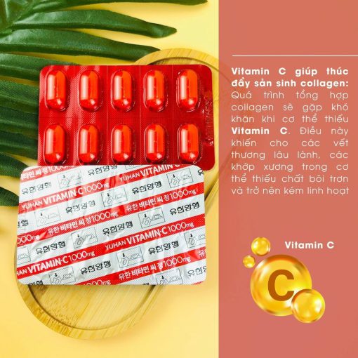 Viên Uống Vitamin C Hàn Quốc Yuhan 1000MG (Hộp 100 viên)