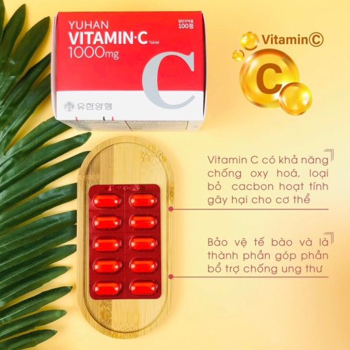 Viên Uống Vitamin C Hàn Quốc Yuhan 1000MG (Hộp 100 viên)