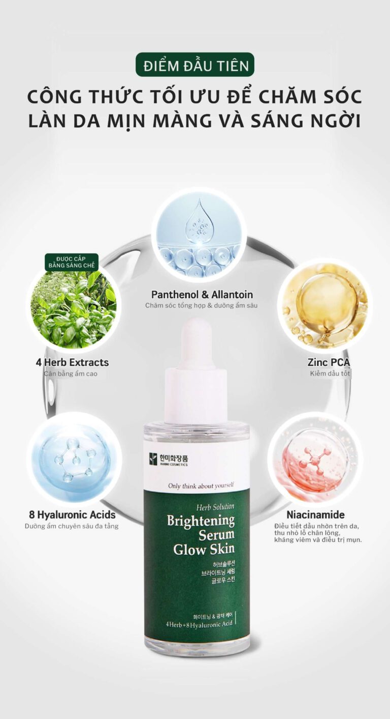 SERUM TINH CHẤT DƯỠNG DA HERB SOLUTION BRIGHTENING SERUM GLOW SKIN