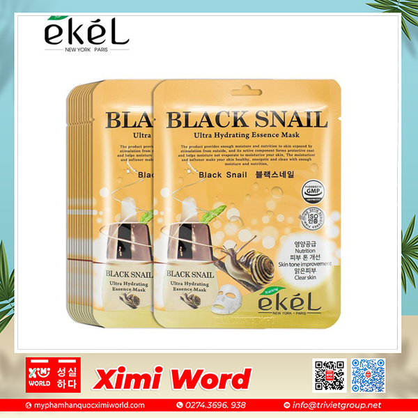 Mặt Nạ Dưỡng Da EKEL Tinh Chất Ốc Sên Đen