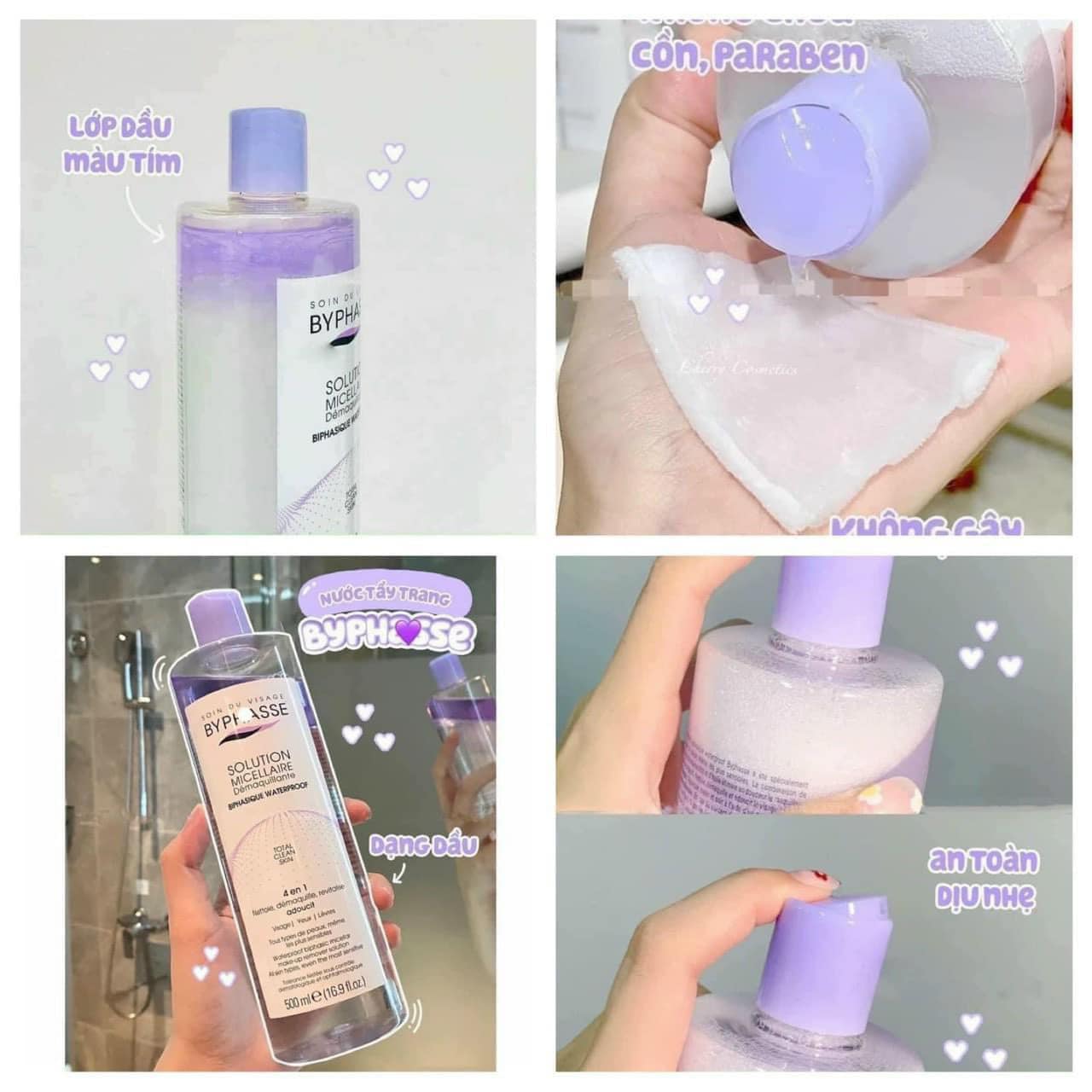 ƯU ĐIỂM VÀ CÔNG DỤNG NƯỚC TẨY TRANG BYPHASSE WATERPROOF CHỨA DẦU