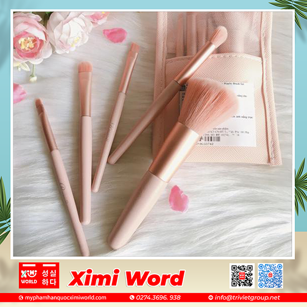 Bộ Cọ Trang Điểm 5 Cây Ashley Peachy Brush Set Bộ Cọ Trang Điểm 5 Cây Ashley Peachy Brush Set