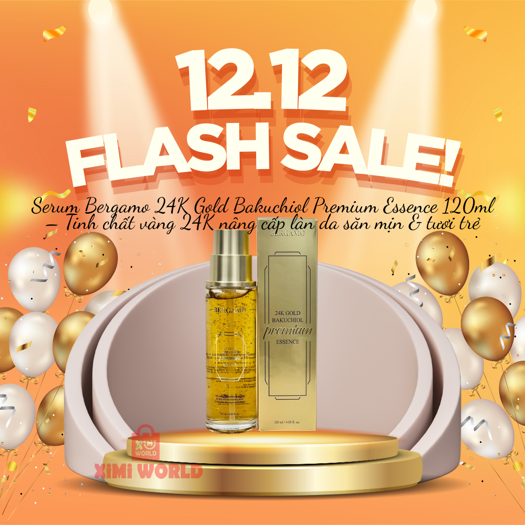 Serum Bergamo 24K Gold Bakuchiol Premium Essence 120ml – Tinh chất vàng 24K nâng cấp làn da săn mịn & tươi trẻ