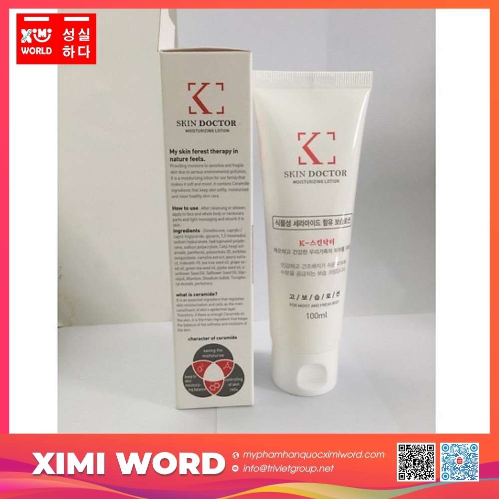 Dưỡng ẩm và tái tạo da toàn thân Skin Doctor moisturization lotion (tuýp 100ml) Dưỡng ẩm và tái tạo da toàn thân Skin Doctor moisturization lotion (tuýp 100ml)